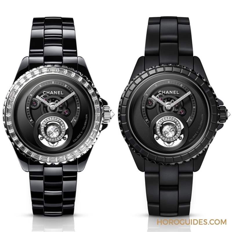 因?yàn)橄隳蝺篊HANEL第五枚自制機(jī)芯Caliber 5，陀飛輪的運(yùn)行開(kāi)始發(fā)光｜J12鉆石陀飛輪腕表-復(fù)刻表