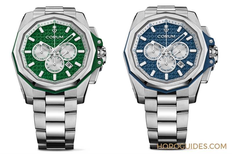 選擇障礙了！Corum Admiral 45海軍上將計時碼表藍面、綠面全新靚色限量上市-復刻表