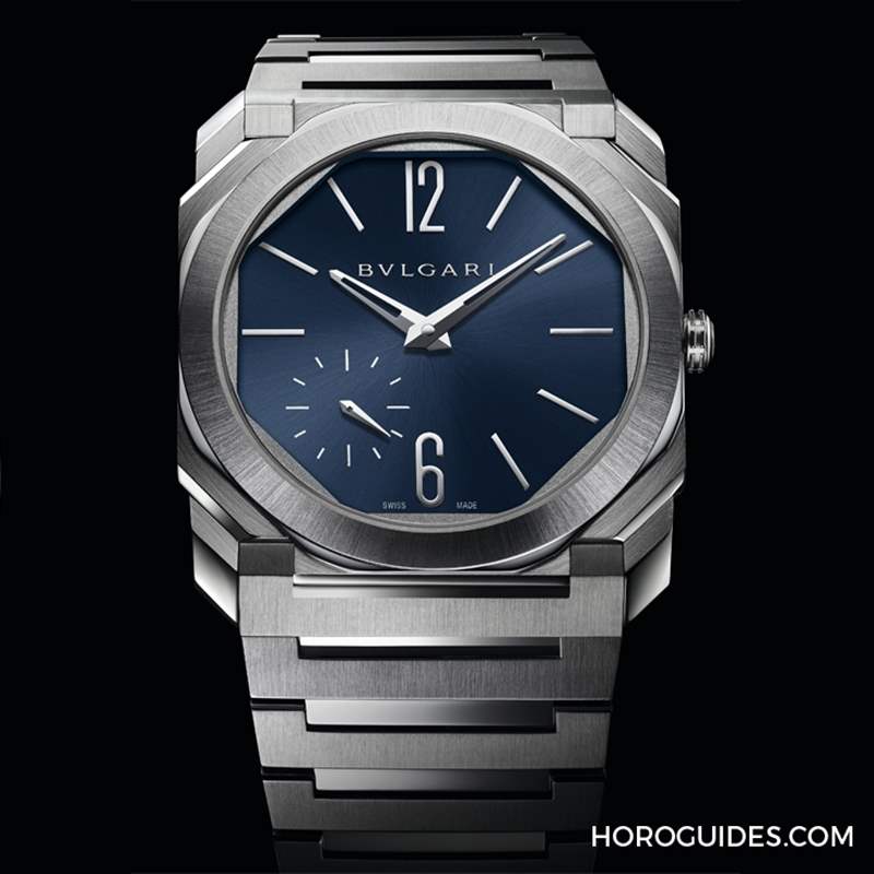 這樣的喀什米爾藍(lán)面，美絕了！BVLGARI Octo Finissimo超薄兩地時(shí)間計(jì)時(shí)碼表-復(fù)刻表