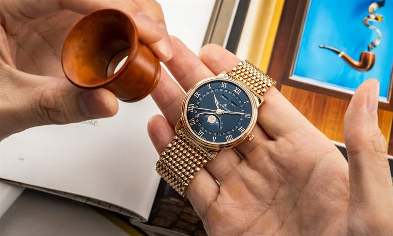 一身斯文下的獨門本事|寶珀Villeret午夜藍全日歷月相與超薄腕表-復刻表