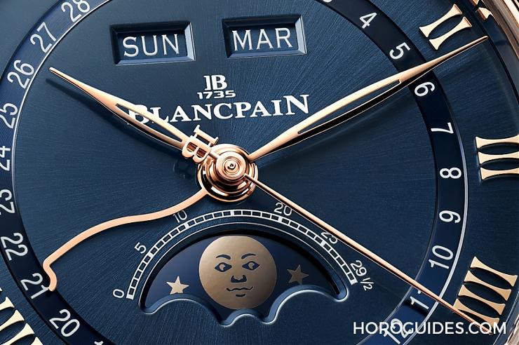 一身斯文下的獨門本事|寶珀Villeret午夜藍全日歷月相與超薄腕表-復刻表