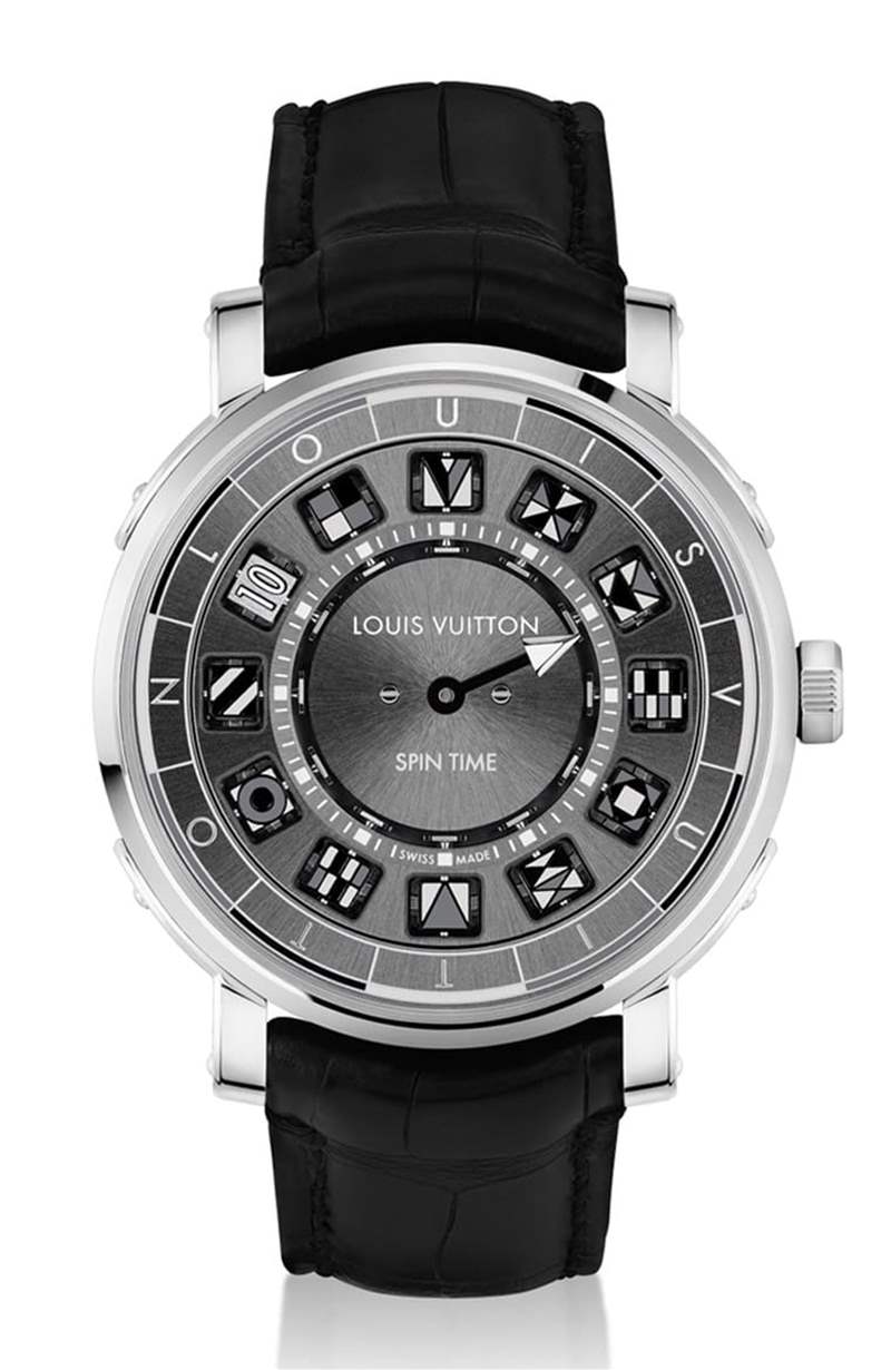 LOUIS VUITTON ESCALE系列 Q5DG10(LOUIS VUITTON) LV鋼殼手表二連發招牌翻轉數字方塊創新吸睛銀灰、彩色應百客-復刻表
