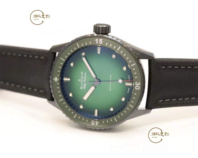 GF廠寶珀黑陶瓷五十噚極光綠盤5005復刻表做工怎么樣-無溝雙髻鯊限量版-復刻表