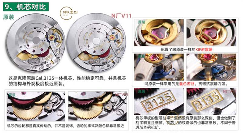 N廠復(fù)刻V11升級版勞力士綠水鬼對比正品及市場版本評測-復(fù)刻表