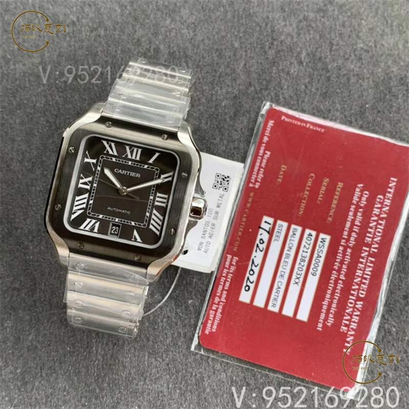V6廠(chǎng)卡地亞大號(hào)山度士桑托斯復(fù)刻表新款碳鍍層做工怎么樣-復(fù)刻表