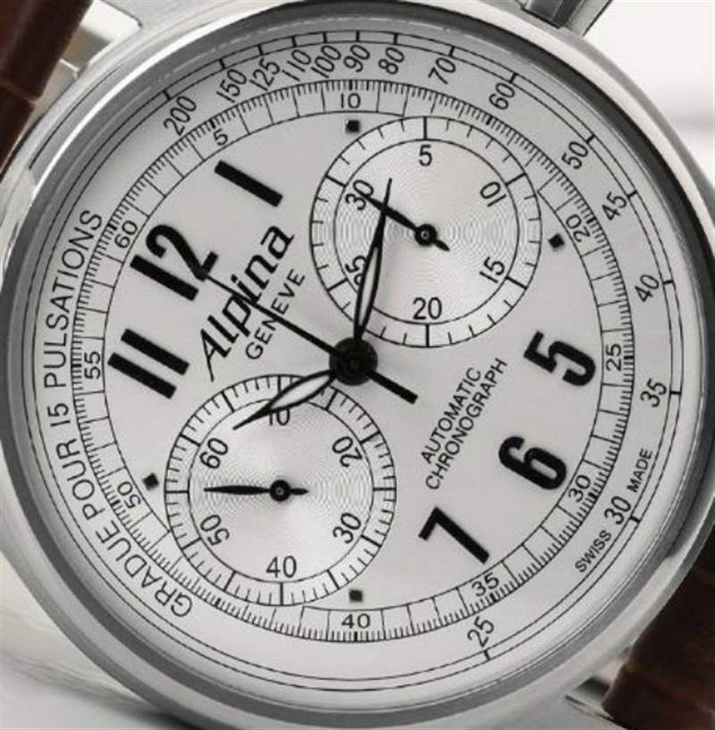 Alpina Startimer經(jīng)典自動(dòng)計(jì)時(shí)手表?yè)碛蟹浅１瘋氖?復(fù)刻表