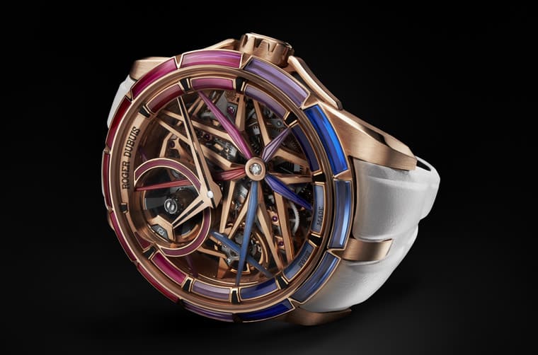 羅杰杜彼Excalibur結(jié)合尖晶石裝飾打造強(qiáng)烈夜光效果-復(fù)刻表