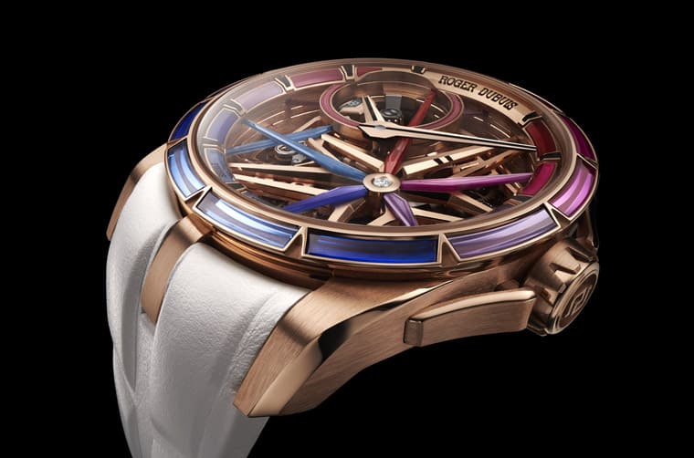 羅杰杜彼Excalibur結(jié)合尖晶石裝飾打造強(qiáng)烈夜光效果-復(fù)刻表