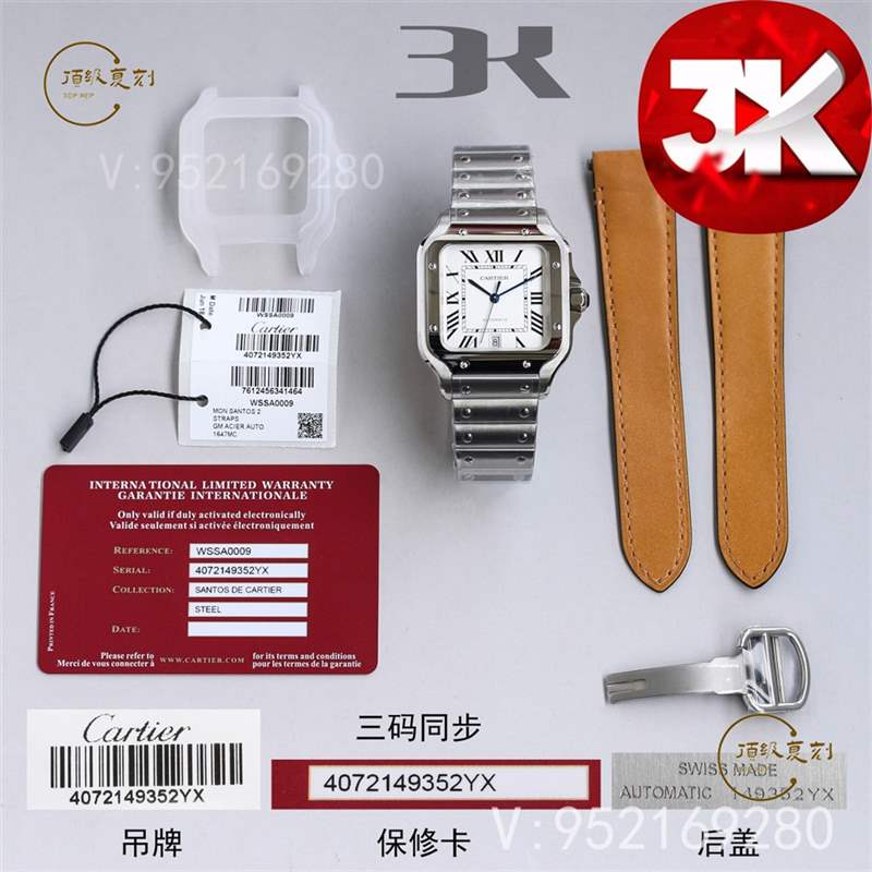 3K廠卡地亞山度士對比正品怎么樣,比V6廠、BV廠、GF廠更值得入手嗎-復刻表