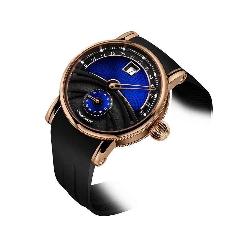 Chronoswiss推出Delphis Oracle數(shù)字跳時腕表：藍(lán)色琺瑯與璣鏤工藝-復(fù)刻表