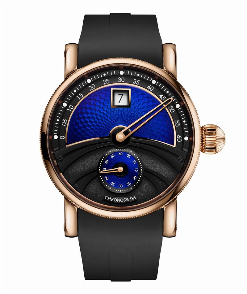 Chronoswiss推出Delphis Oracle數(shù)字跳時腕表：藍(lán)色琺瑯與璣鏤工藝-復(fù)刻表