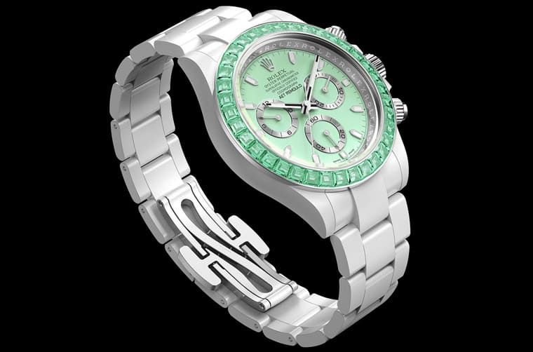 「彩色藍(lán)寶石5連發(fā)」勞力士Daytona白陶瓷五種寶石表圈一字排開超夢(mèng)幻-復(fù)刻表