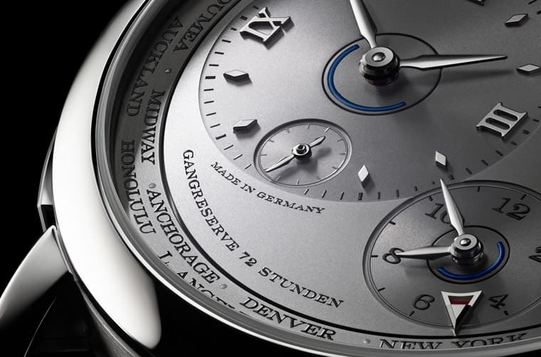 朗格Lange 1 Time Zone兩地時間手表新增專賣店限定鉑金銀灰面-復刻表