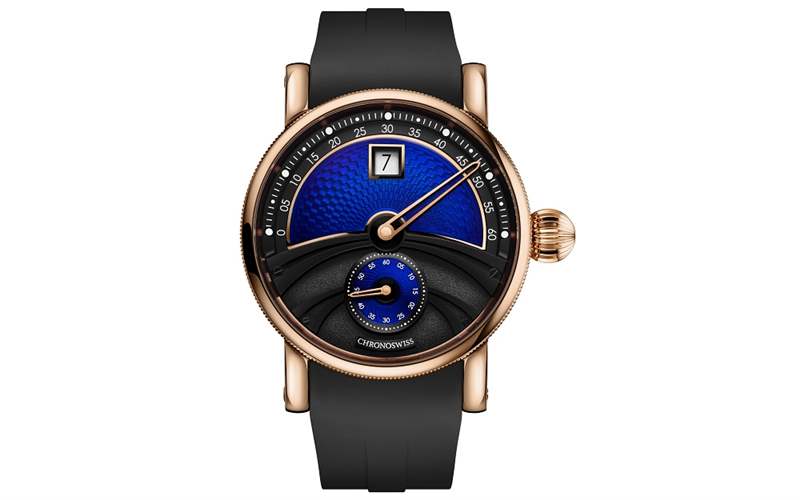 Chronoswiss推出Delphis Oracle數(shù)字跳時腕表：藍(lán)色琺瑯與璣鏤工藝-復(fù)刻表