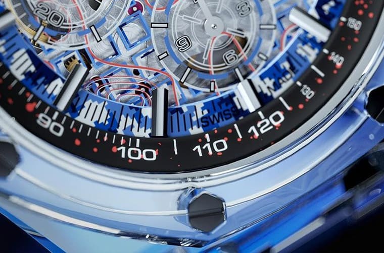 超吸睛！主打迷彩軍事風(fēng)的透明皇家橡樹離岸型計(jì)時(shí)碼表-復(fù)刻表