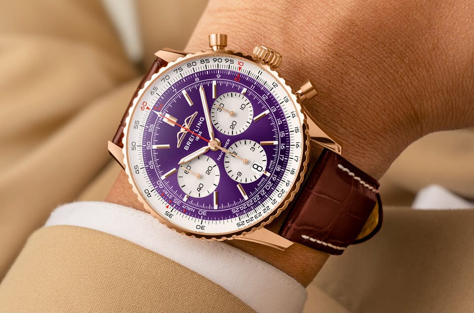 百年靈為慶祝臺北101落成二十周年特別打造超限量紫面Navitimer飛行表-復刻表