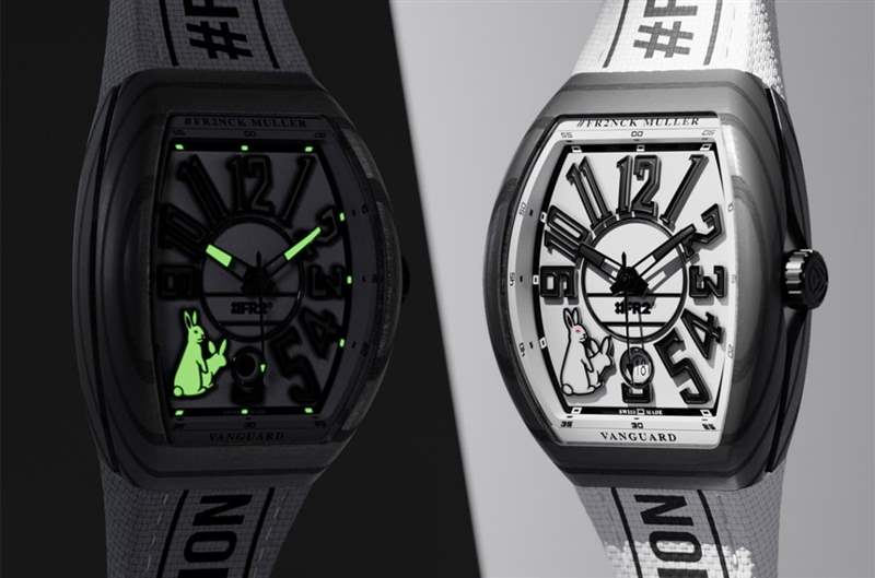 FRANCK MULLER與日本潮牌#FR2攜手創(chuàng)作Vanguard大三針面盤夜光兔子圖案大展叛逆?zhèn)€性-復(fù)刻表