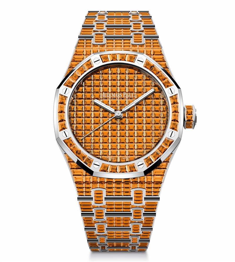 愛彼推出Royal Oak Selfwinding Rainbow Sets珠寶腕表：彩色寶石鑲嵌-復(fù)刻表