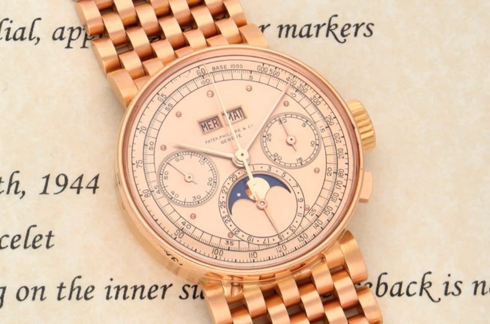 百達翡麗獨一無二1518萬年歷計時碼表將拍賣估價上看1億4000萬臺幣-復刻表