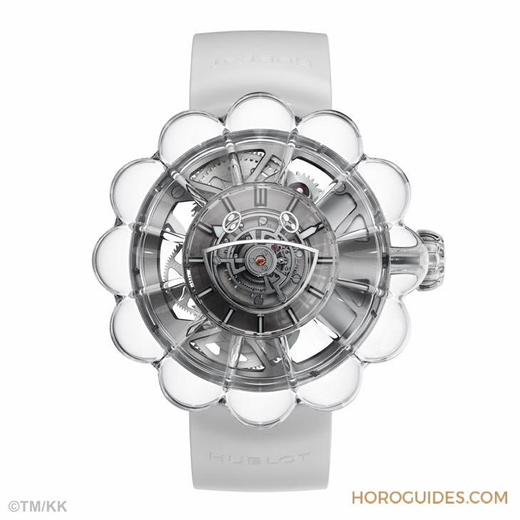 12辦花型透明藍寶石表殼！村上隆微笑小花仙氣爆棚了｜Hublot MP-15村上隆藍寶石陀飛輪腕表-復刻表