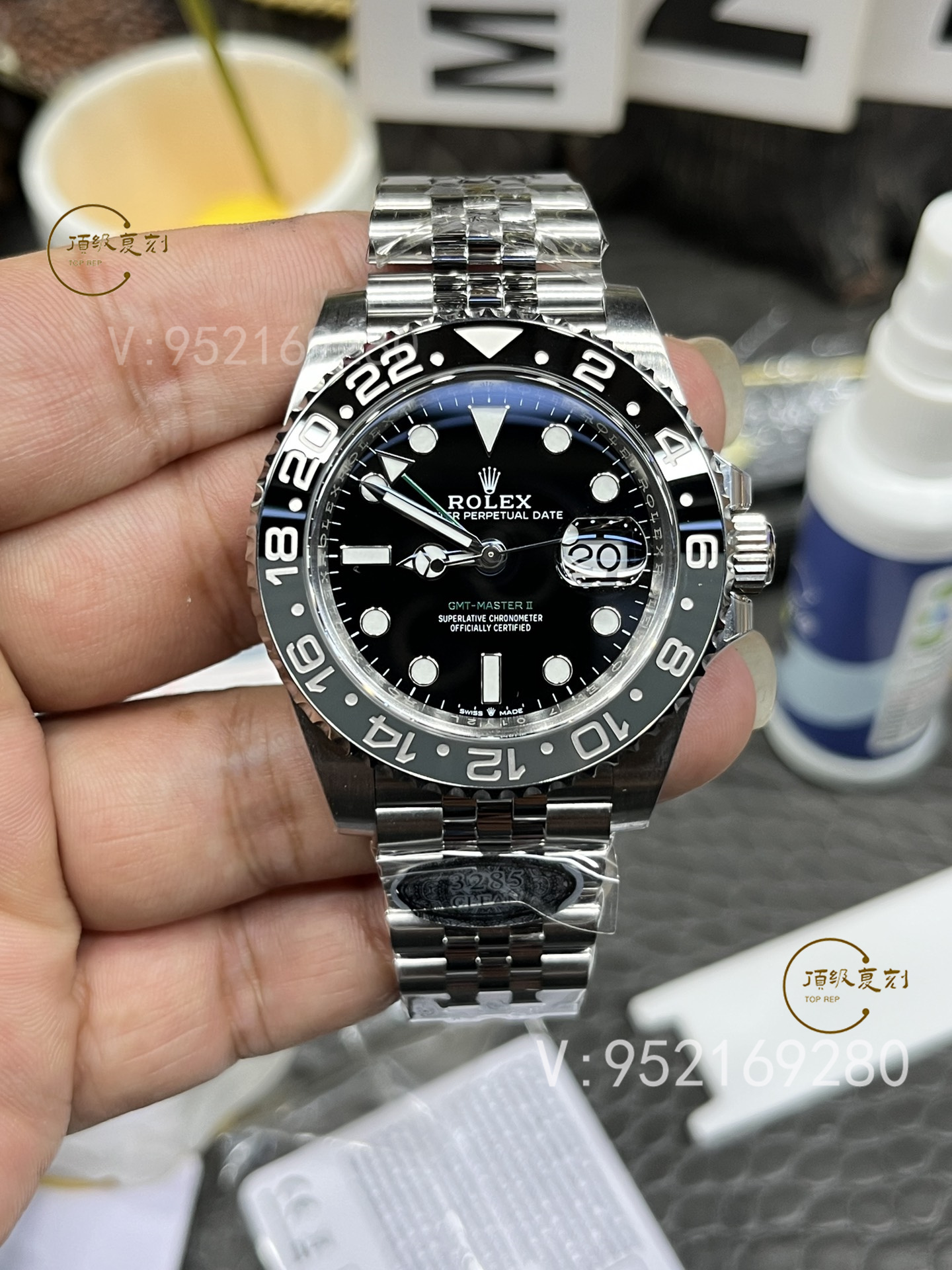 C廠Clean廠勞力士格林尼治黑灰皮蛋圈GMT小綠針腕表詳細(xì)評測-復(fù)刻表