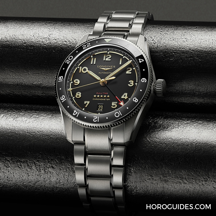 LONGINES Spirit再掀熱潮！ Spirit Zulu Time鈦金屬腕表與計時秒表間金新色登場-復刻表